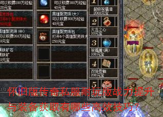 ���ɰ洫��˽�������ս��������װ����ȡ����Щ��Ч���ɣ�