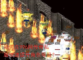 如何在996网传奇私服快速提升角色等级? 如何在996网传奇私服快速提升角色等级?