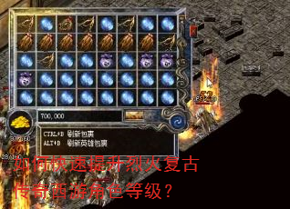 如何快速提升烈火复古传奇西游角色等级? 如何快速提升烈火复古传奇西游角色等级?